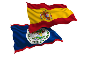 Spain  and Belize Friendship Flags Diplomatic Relations of Two countries, Sports competition