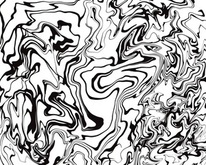 Abstract marble distorted monochrome background. Vector ink liquid creative psychedelic pattern