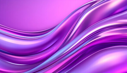 Abstract purple liquid wave, glossy, iridescent, flowing design