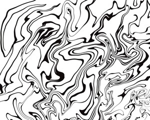 Abstract marble distorted monochrome background. Vector ink liquid creative psychedelic pattern