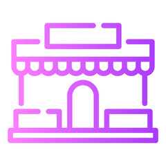 mini market Line Gradient Icon