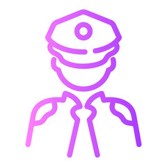 security guard Line Gradient Icon