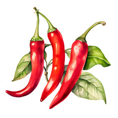 Digital technology chilli watercolor design illustration