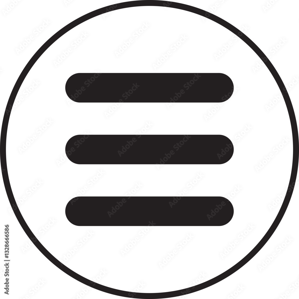 Poster hamburger web and mobile app menu icon in flat style. vector buttons for website ui navigation. app 