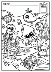 coloring page for kids funny animal