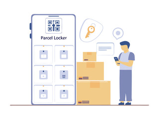 Parcel Locker Use with Smartphone and Key Retrieval