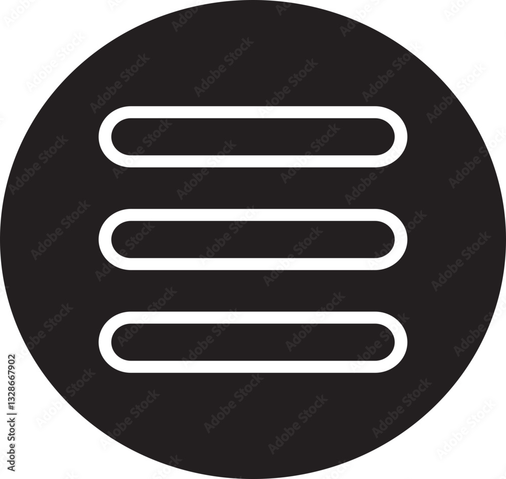Poster hamburger web and mobile app menu icon outline style. vector buttons for website ui navigation. app 