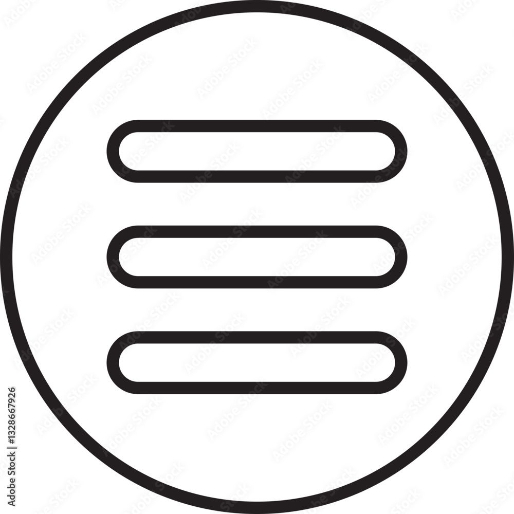 Poster hamburger web and mobile app menu icon outline style. vector buttons for website ui navigation. app 