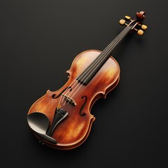 Fototapeta premium Polished Violin for Dark Background.