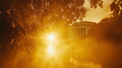 Sunset glow over historic architecture washington d.C. Photography urban environment scenic viewpoint