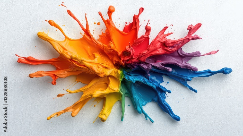 Poster dynamic paint splash art studio abstract image colorful environment close-up view creative expressio