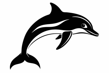 dolphin line art silhouette vector illustration