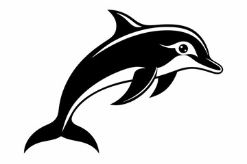 dolphin line art silhouette vector illustration