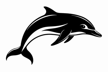 dolphin line art silhouette vector illustration