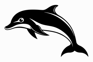 dolphin line art silhouette vector illustration