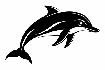 dolphin line art silhouette vector illustration