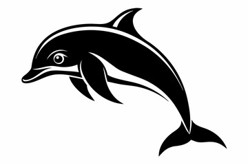 Fototapeta premium dolphin line art silhouette vector illustration