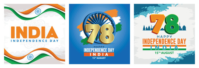 Banner celebrating India's Independence Day on August 15. Independence Day India concept.