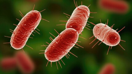 Obraz premium Exploring bacterial structures under the microscope science lab digital illustration abstract environment close-up view microbiology concepts