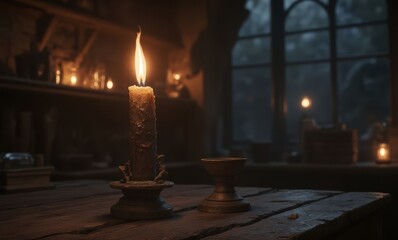 Candle lit ambiance in a room