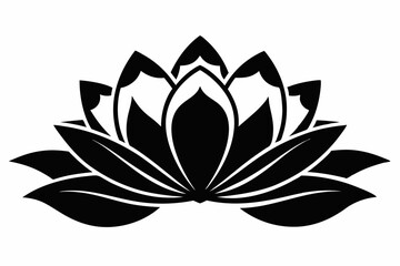 lotus flower line art silhouette vector illustration