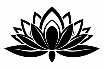 lotus flower line art silhouette vector illustration