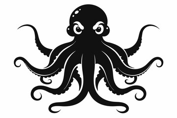 octopus line art silhouette vector illustration © Pinak