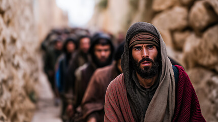 Silent Walk Reenacting Via Dolorosa