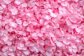 Fototapeta premium Pink Hydrangea Blossom Background Delicate Floral Texture and Pattern