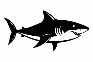 shark line art silhouette vector illustration