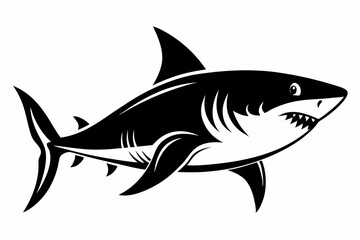 Obraz premium shark line art silhouette vector illustration