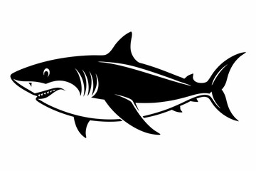 Obraz premium shark line art silhouette vector illustration