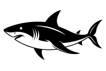 Fototapeta premium shark line art silhouette vector illustration