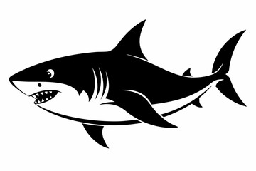 shark line art silhouette vector illustration
