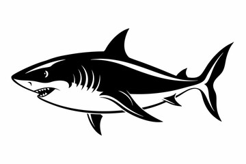 shark line art silhouette vector illustration