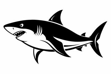 shark line art silhouette vector illustration
