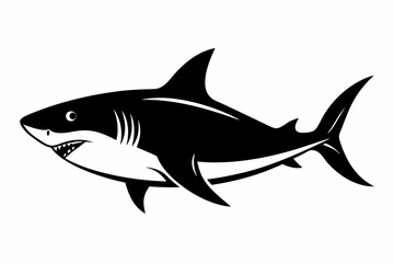 shark line art silhouette vector illustration