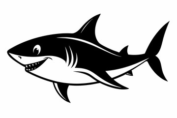 shark line art silhouette vector illustration