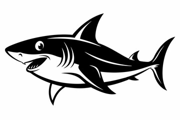shark line art silhouette vector illustration