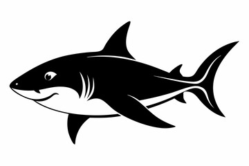 shark line art silhouette vector illustration