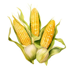 Digital technology corn watercolor design illustration