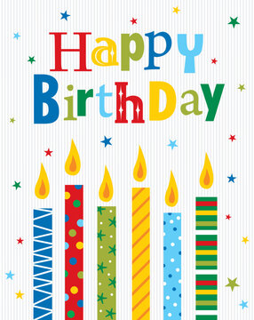 birthday candles greeting card design