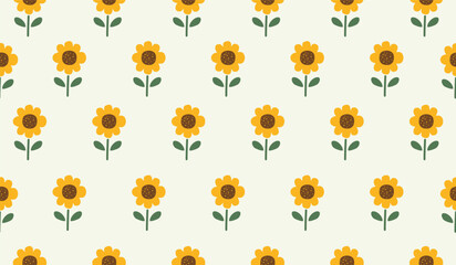 Cute sunflower pattern background vector design