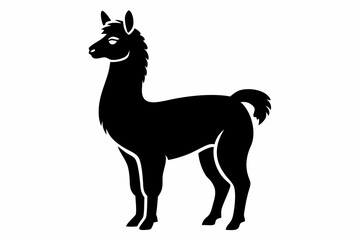 alpaca line art silhouette vector illustration