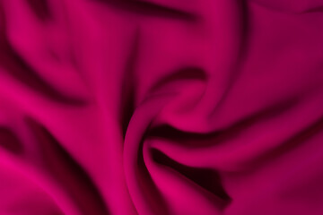 Vibrant Magenta Fabric with Soft Folds – Elegant Abstract Textile Background