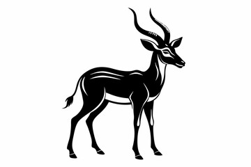 antelope line art silhouette vector illustration