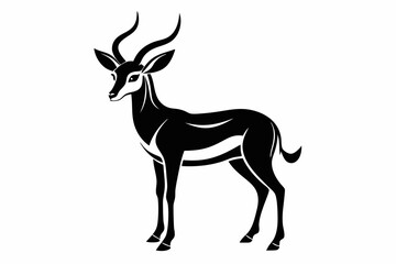 antelope line art silhouette vector illustration