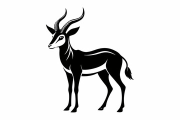 antelope line art silhouette vector illustration