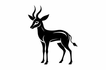 antelope line art silhouette vector illustration