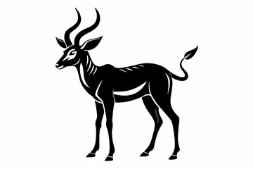 antelope line art silhouette vector illustration